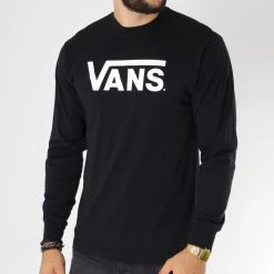 Bon marché ⌛ Tee Shirt Manches Longues Classic Noir de Vans 🥰