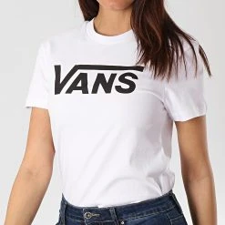 De gros ⭐ Tee Shirt Femme Flying A3UP4 Blanc Noir de Vans 👏 -Mode Chaussure vans 166551 VN0A3UP4WHT WHITE 20190225T163547 04
