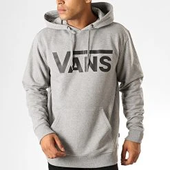 Sortie 😀 Sweat Capuche Classic Po Hd II A456BADY1 Gris Chiné de Vans 😀