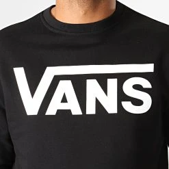 Meilleure vente 🔥 Sweat Crewneck Classic Crew II A456AY281 Noir de Vans ⌛ -Mode Chaussure vans 189949 A456AY281 BLACK WHITE 20190719T114619 03