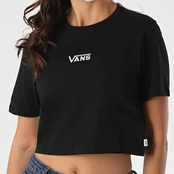 Grosses soldes 🤩 Tee Shirt Crop Femme Flying A54QU Noir de Vans 💯 -Mode Chaussure vans 224762 VN0A54QUBLK BLACK 20200710T115029 03