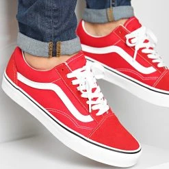 Meilleur prix 🔔  Baskets Old Skool 4BV5JV6 Racing Red True White de Vans 🔥