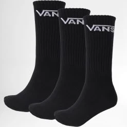 Nouveau ✔️ Lot De 3 Paires De Chaussettes XSE Noir de Vans 🧨