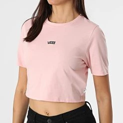 Meilleure affaire 👍 Tee 🔥 Shirt Crop Femme Flying V Rose de Vans ⭐