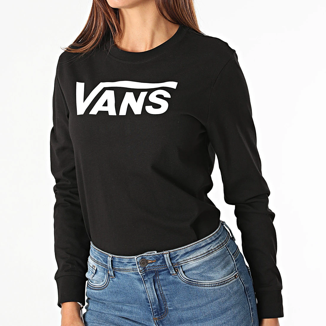 Coupon ⭐ Tee 🔥 Shirt Manches Longues Femme Flying V Classic A47WN Noir Blanc de Vans ⌛ 1 Coupon ⭐ Tee 🔥 Shirt Manches Longues Femme Flying V Classic A47WN Noir Blanc de Vans ⌛