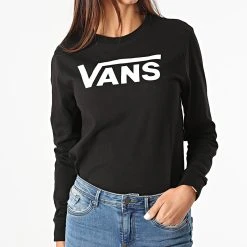 Coupon ⭐ Tee 🔥 Shirt Manches Longues Femme Flying V Classic A47WN Noir Blanc de Vans ⌛ 6 Coupon ⭐ Tee 🔥 Shirt Manches Longues Femme Flying V Classic A47WN Noir Blanc de Vans ⌛ -Mode Chaussure vans 271356 VN0A47WN BLK BIG LOGO 20210827T152251 03