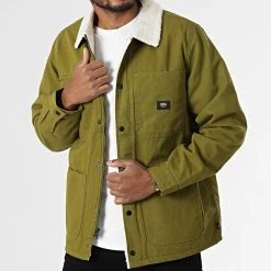 Bon marché ⭐ Veste Col Mouton Drill Chore Vert Kaki de Vans 🥰