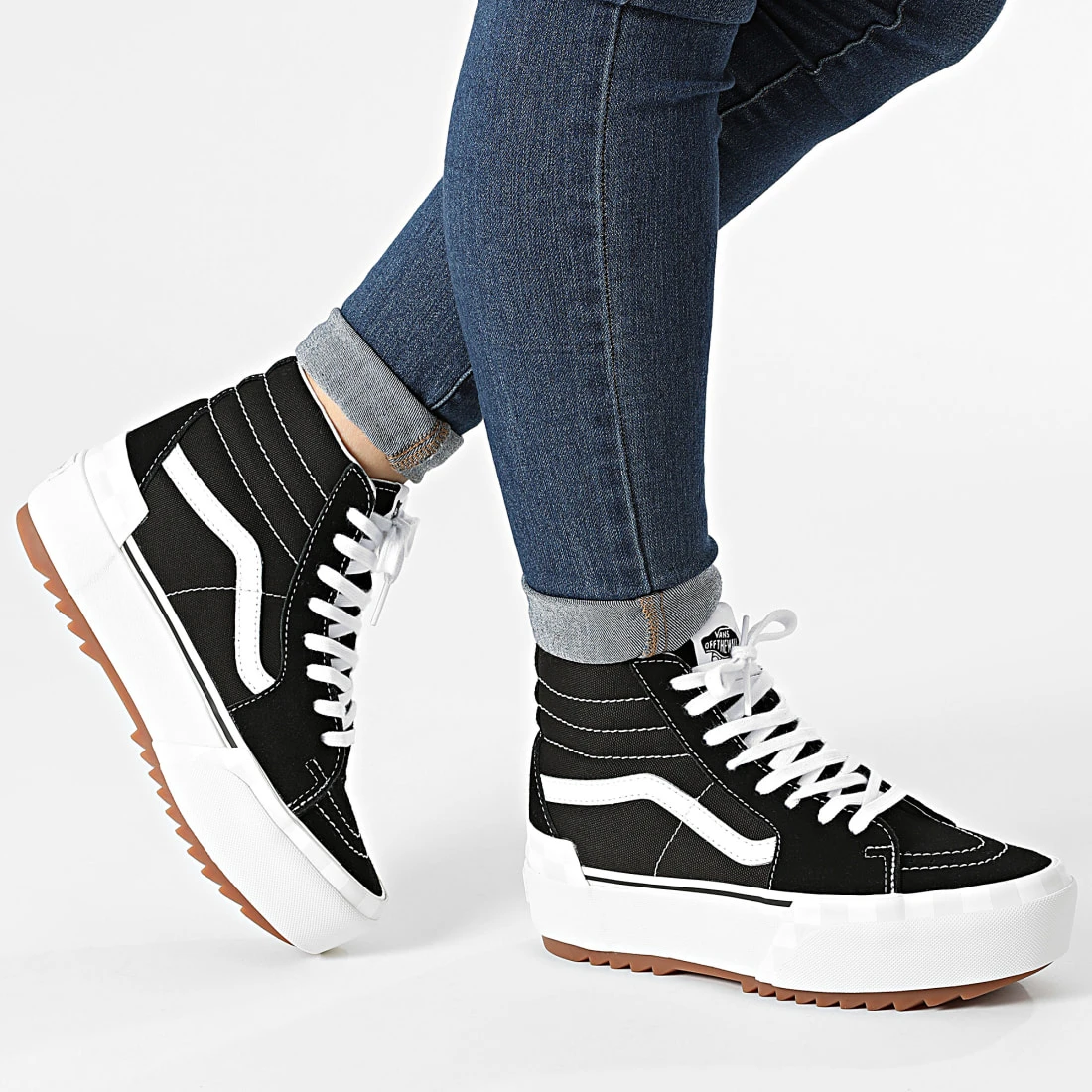 De gros 🎉 Baskets Femme Sk8-Hi Stacked BTW5Z Suede Canvas Black White de Vans 😉 3 De gros 🎉 Baskets Femme Sk8-Hi Stacked BTW5Z Suede Canvas Black White de Vans 😉 – Image 3