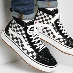 Meilleure vente ✨ Baskets Sk8 Hi MTE HZYA04 Black White Checkerboard de Vans 😍