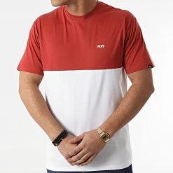 De gros 🔥 Tee Shirt Colorblock A3CZD Blanc Rouge Brique de Vans ❤️ -Mode Chaussure vans 298081 VN0A3CZDYUK1 20220113T151913 03