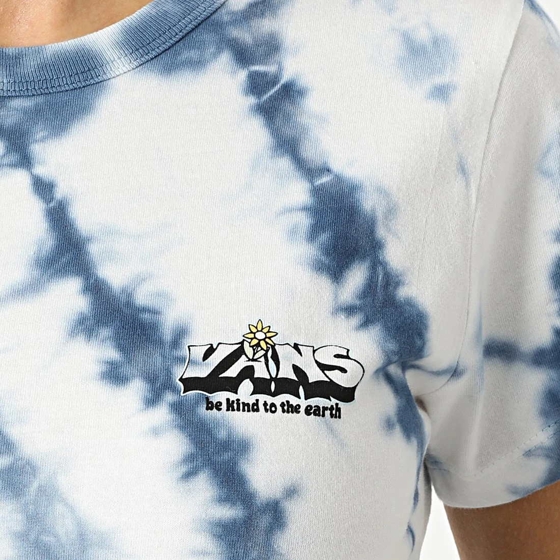 Nouveau ✔️ Tee Shirt Femme Kind Hugz Blanc Bleu de Vans ✔️ 2 Nouveau ✔️ Tee Shirt Femme Kind Hugz Blanc Bleu de Vans ✔️ – Image 2