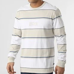 Meilleure affaire ❤️ Tee 😍 Shirt A Manches Longues A7PN2 Blanc Beige de Vans ❤️