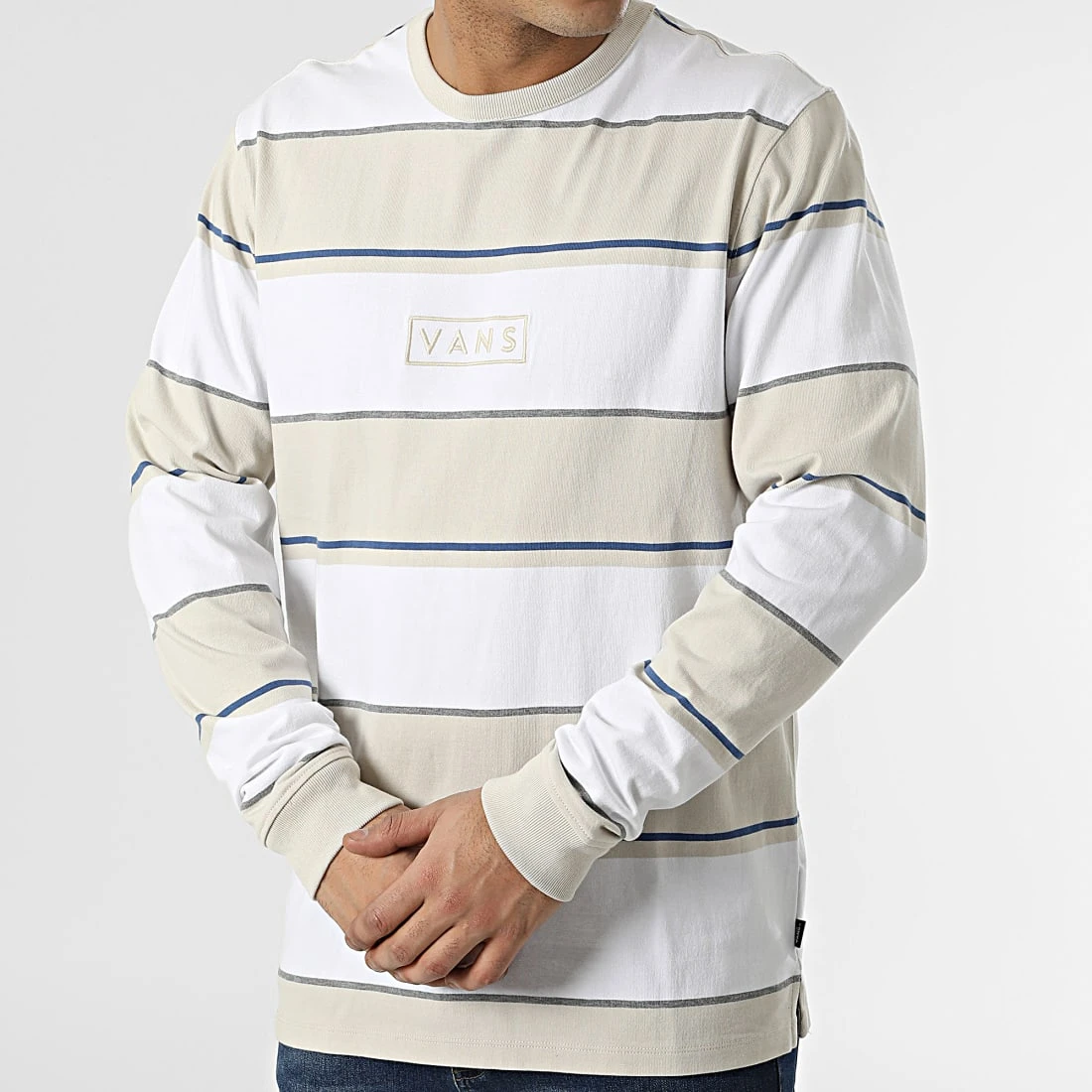 Meilleure affaire ❤️ Tee 😍 Shirt A Manches Longues A7PN2 Blanc Beige de Vans ❤️ 3 Meilleure affaire ❤️ Tee 😍 Shirt A Manches Longues A7PN2 Blanc Beige de Vans ❤️ – Image 3