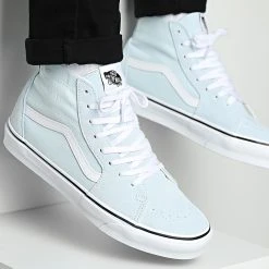 Promo ✨ Baskets Sk8 Hi A4U16YRQ Suede Canvas Delicate Blue de Vans 😉