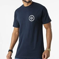 Meilleure vente ⭐ Tee 😉 Shirt Logo Check A7PLU Bleu Marine de Vans 😀 -Mode Chaussure vans 313028 A7PLU NVY 20220407T155129 04