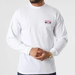 Grosses soldes 🥰 Tee Shirt A Manches Longues Summer Camp A7PMM Blanc de Vans 🧨 -Mode Chaussure vans 317927 A7PMM WHT 20220510T143735 03