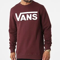 Grosses soldes 🎉 Sweat Crewneck Classic Crew II Bordeaux de Vans ✨