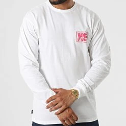 Le moins cher ✨ Tee 😍 Shirt Manches Longues Off The Wall Blanc de Vans 😉 -Mode Chaussure vans 322548 A7PJL WHT 20220613T161428 03