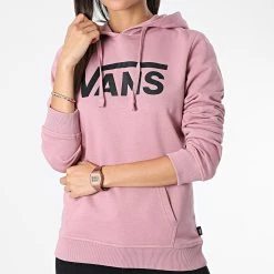 Grosses soldes 🥰 Sweat Capuche Femme Classic V II Rose de Vans ⌛