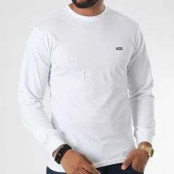Remise 🌟 Tee Shirt Manches Longues Left Chest Hit A49LC Blanc de Vans 🎉 -Mode Chaussure vans 333710 A49LC YB2 20220824T155952 03