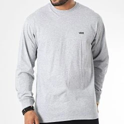 Tout neuf 👍 Tee Shirt Manches Longues Left Chest Hit A49LC Gris Chiné de Vans 🔥 -Mode Chaussure vans 333716 A49LC ATJ 20220824T160519 03