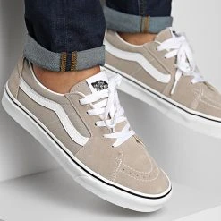 Meilleure vente ⭐ Baskets Sk8 Low 5KXDBD3 Suede Canvas Cobblestone de Vans 😀