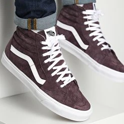 Budget ✔️ Baskets Montantes Sk8 Hi A5JMJBEF1 Pig Suede Wine Tasting de Vans ⭐