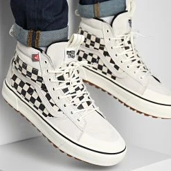 Meilleure affaire 🥰  Baskets Montantes Sk8-Hi Mte-2 7NK6LC1 Marshmallow Checkerboard de Vans ⌛